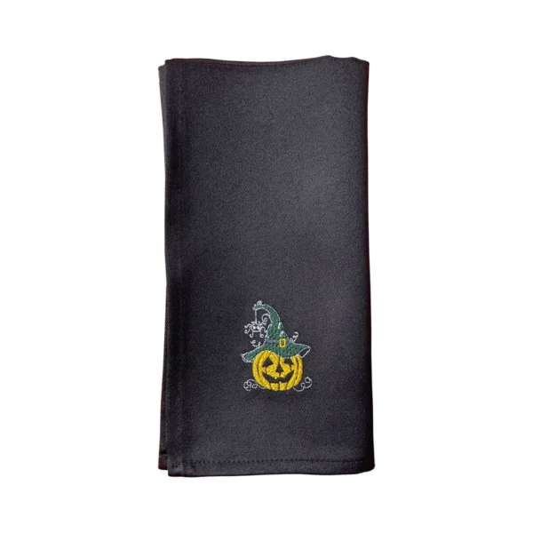 Tovagliolo Halloween Con Ricamo Zucca, Scheletro O Mummia