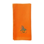 Tovagliolo Halloween Con Ricamo Zucca, Scheletro O Mummia