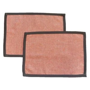Set Di 2 Tovagliette All'americana Antimacchia Lino Corallo - Liscio Moka