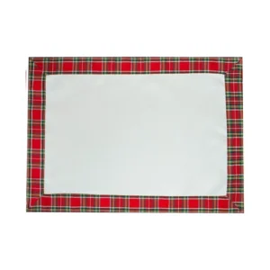 Tovaglietta Americana Natalizia Con Orlo Tartan