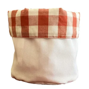 Portapane Double Face Lino Bianco / Dama Rossa