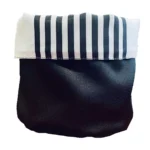 Portapane Double Face Liscio Nero / Fantasia Riga Nera