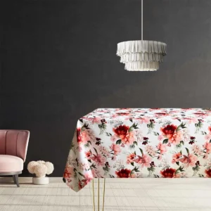 Tovaglia Floreale Antimacchia Bordeaux